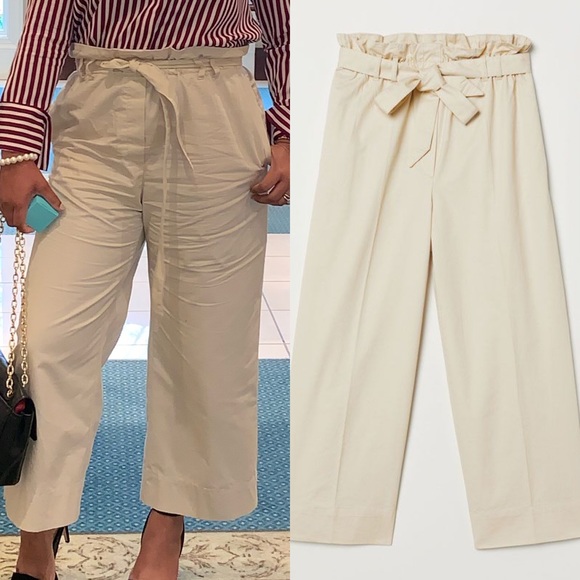 H&M PAPER-BAG WAIST PANTS - Picture 2 of 5